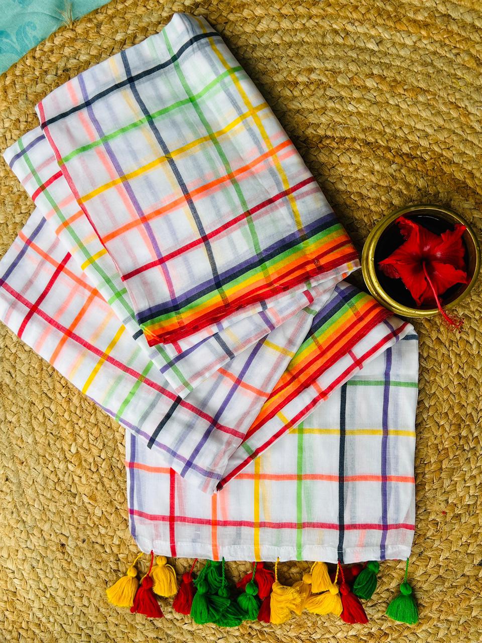 Pure Mulcotton 120 Count saree