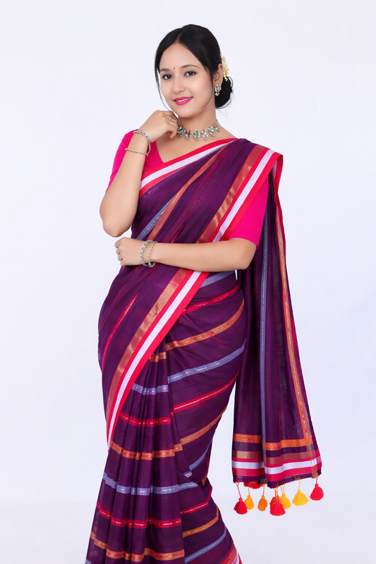 Pure Mulcotton 120 Count Saree