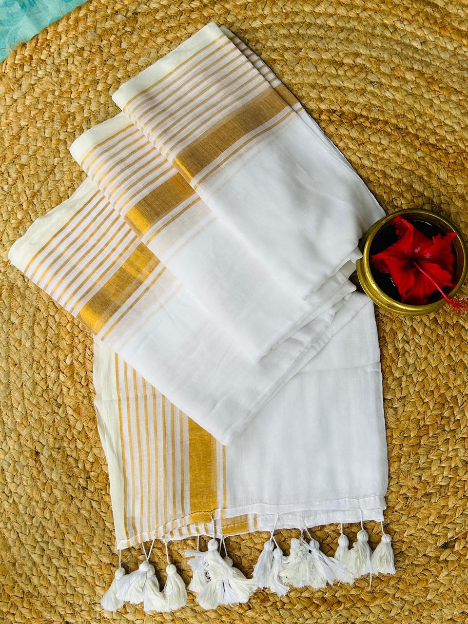 Pure Mulcotton 120 Count Saree