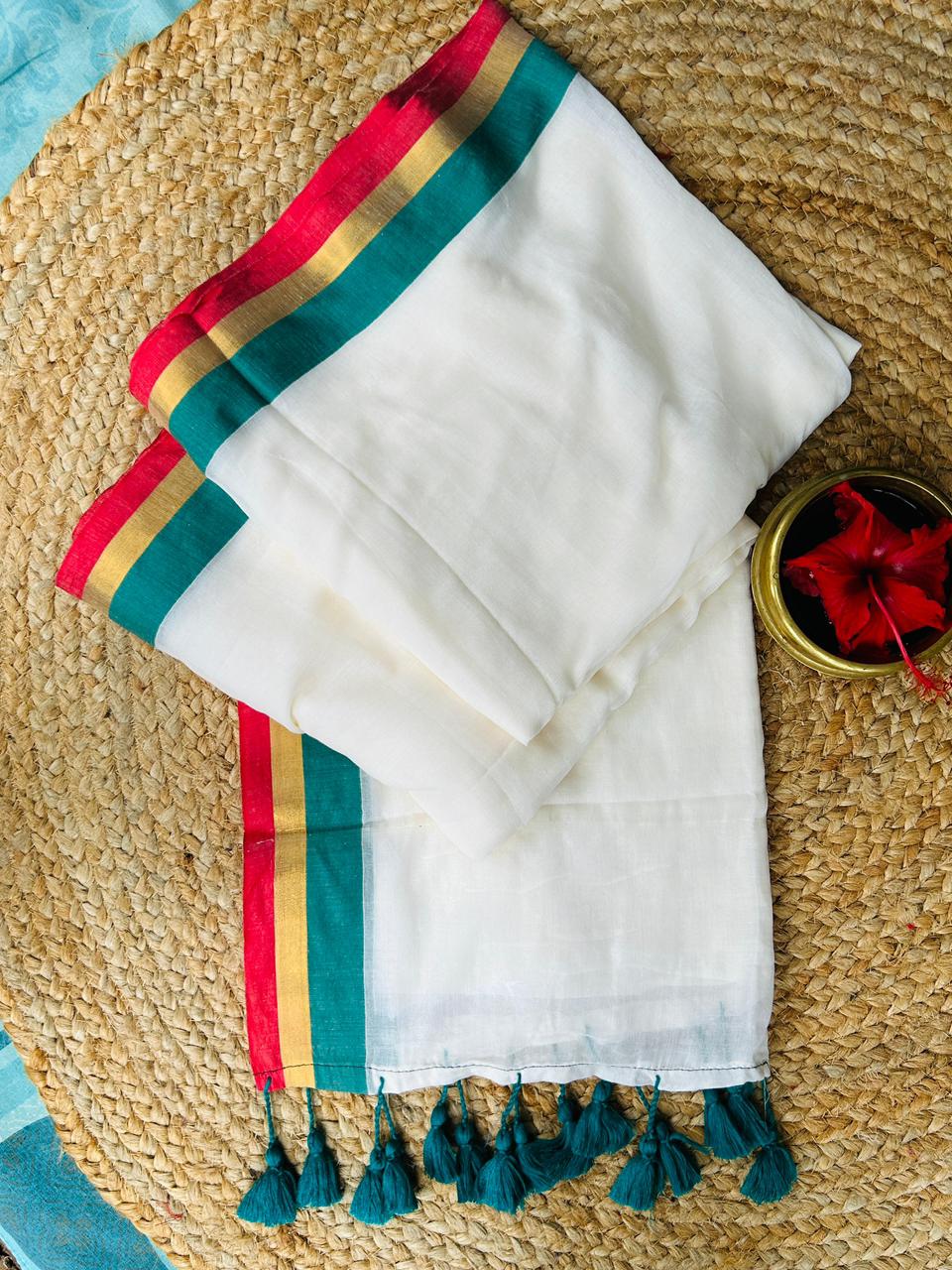 Pure Mulcotton 120 Count Saree