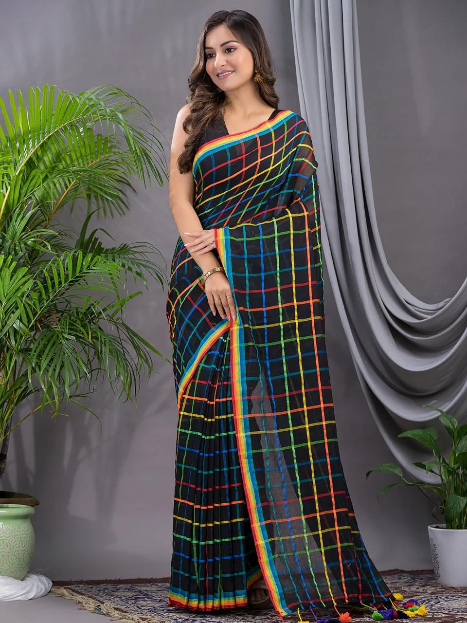 Pure Mulcotton 120 Count Saree