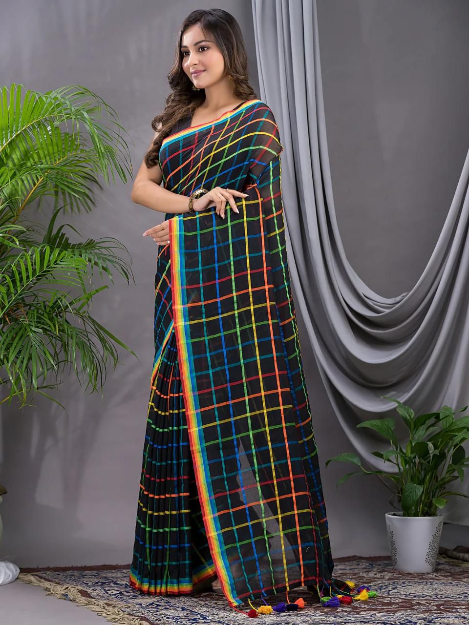 Pure Mulcotton 120 Count Saree