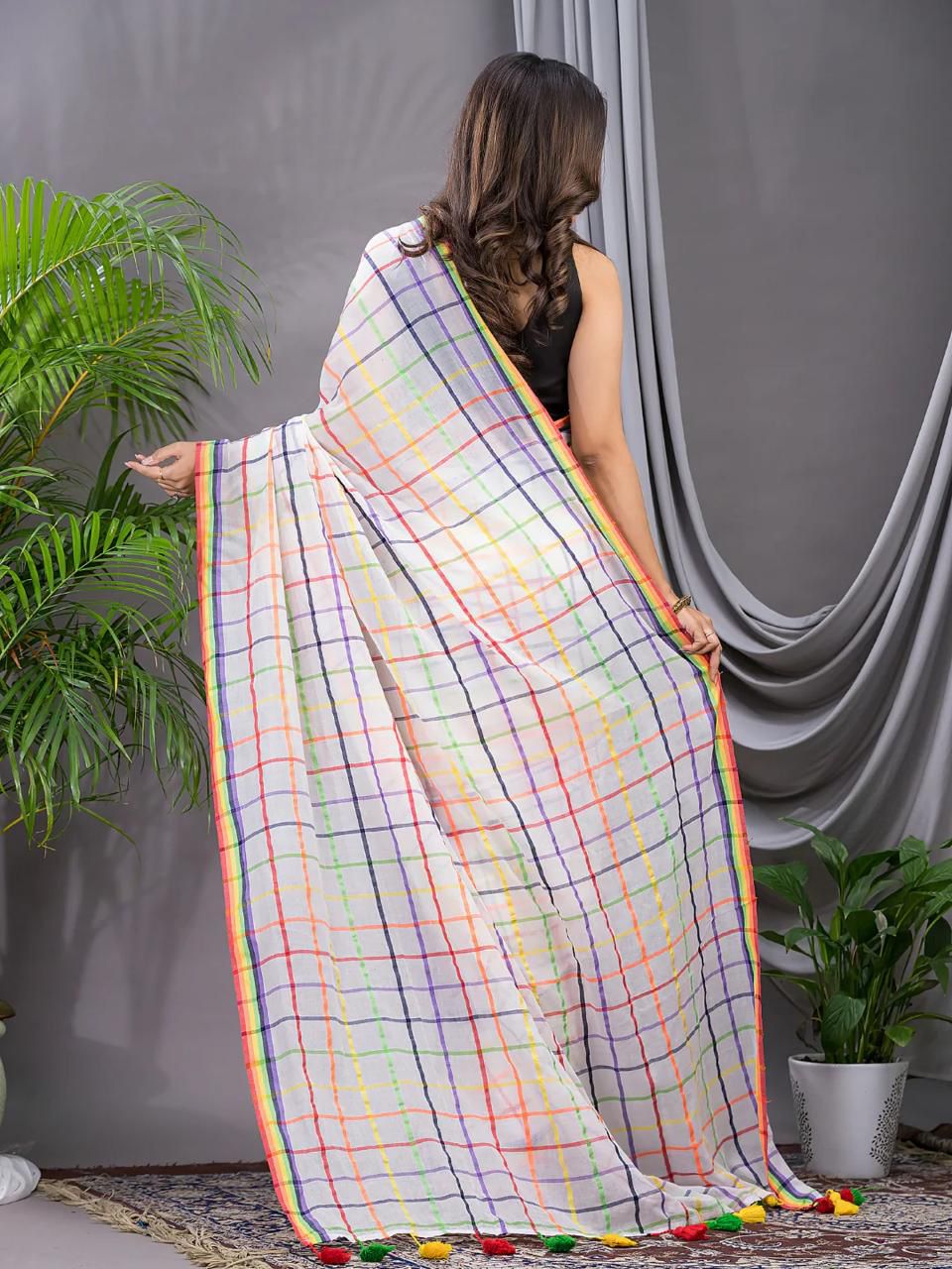 Pure Mulcotton 120 Count saree