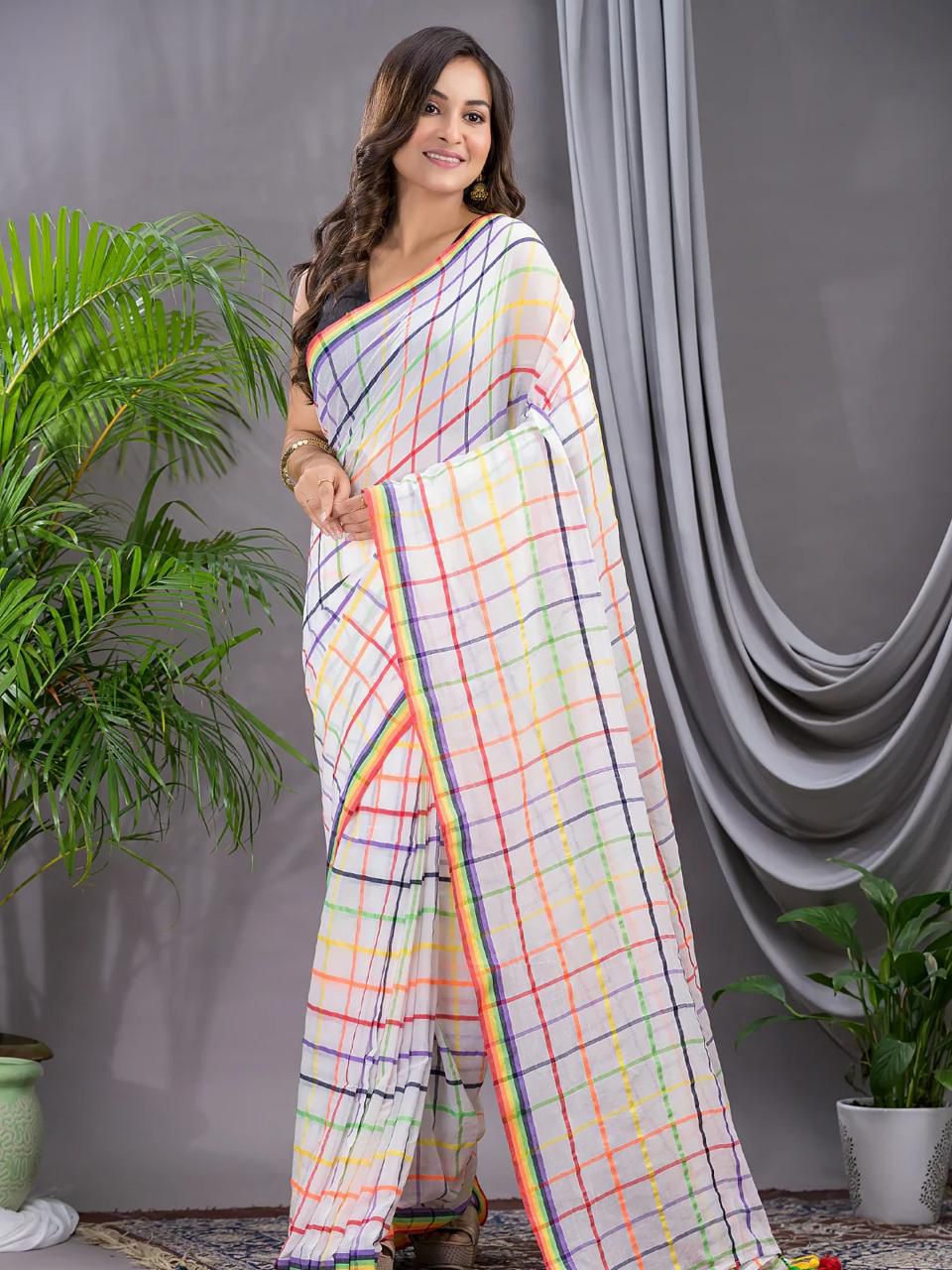 Pure Mulcotton 120 Count saree