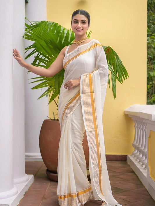 Pure Mulcotton 120 Count Saree