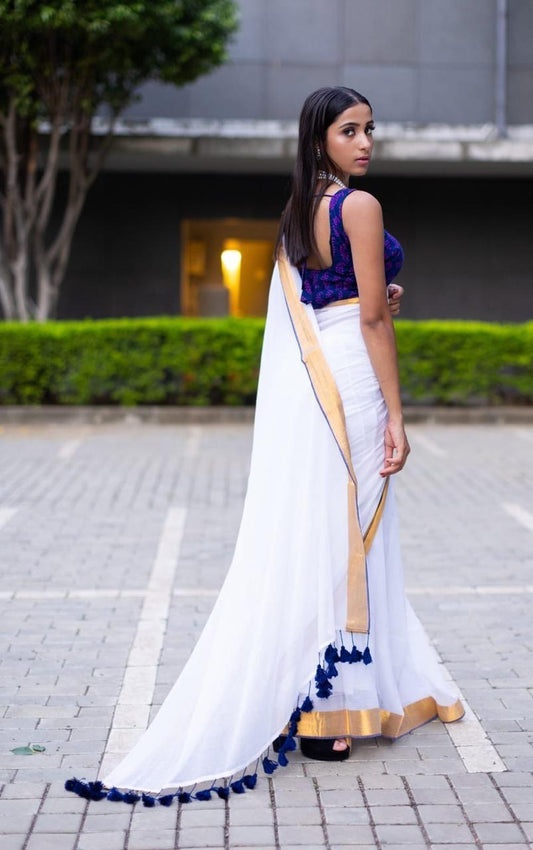 Pure Mulcotton 120 Count Saree